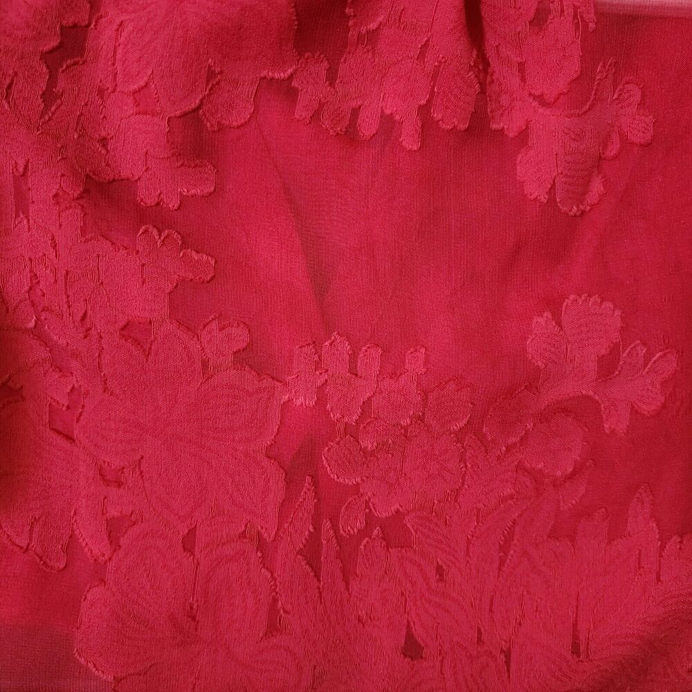 Katherine Barclay Montreal Sheer Blouse Red Cotton-Silk Blend Womens M - Picture 8 of 8